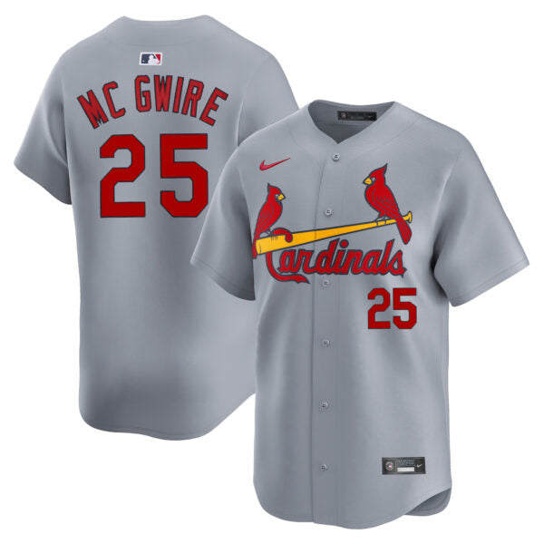 Mark McGwire St. Louis Cardinals Road Limited Jersey - Gray baseball jersey product view 1