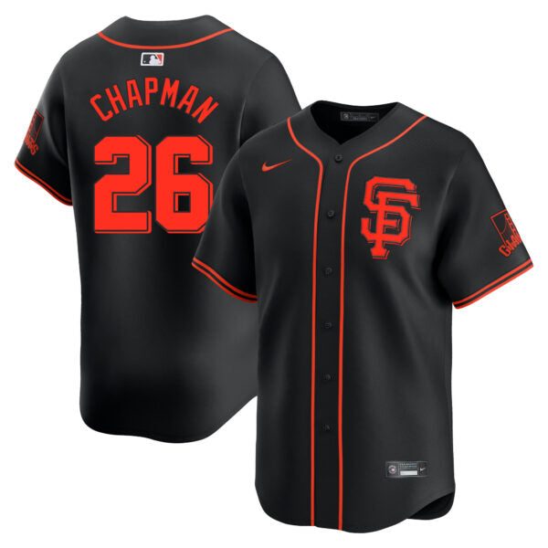Matt Chapman San Francisco Giants Alternate Limited Jersey - Black baseball jersey product view 1