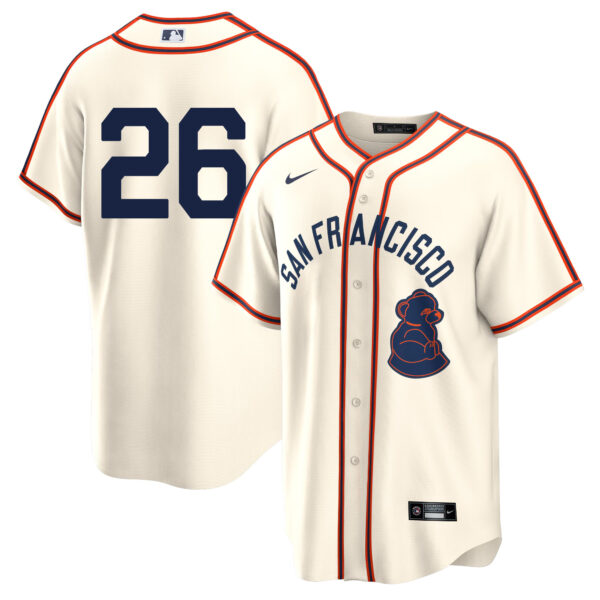 Matt Chapman San Francisco Giants 2024 Rickwood Jersey - Cream baseball jersey product view 1