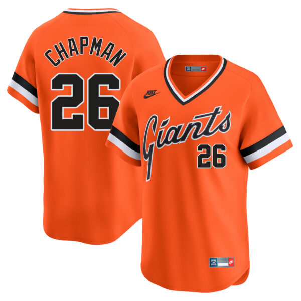 Matt Chapman San Francisco Giants Cooperstown Collection Jersey - Orange baseball jersey product view 1