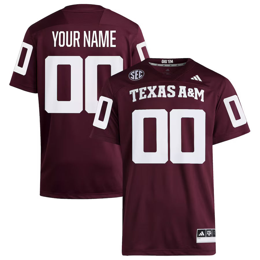 Custom Texas A&M Aggies Jersey - Maroon sports jersey product view 1