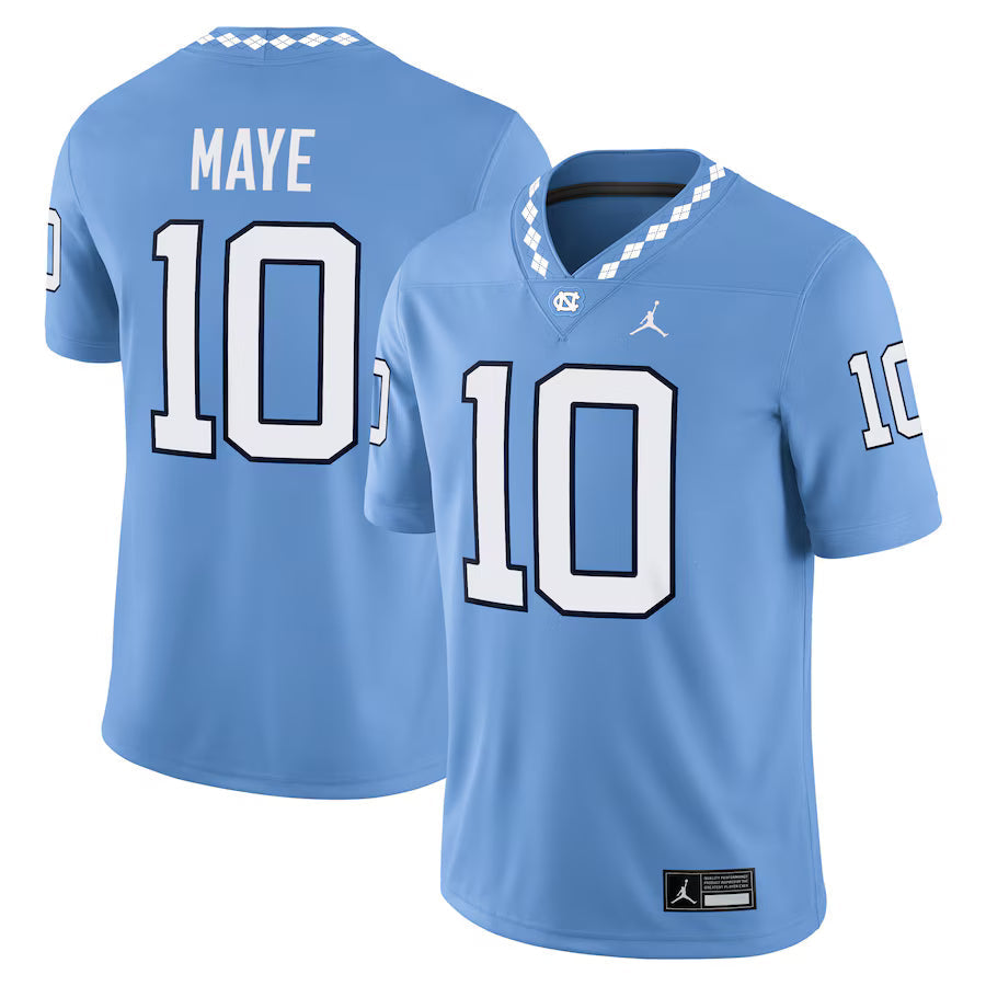 Drake Maye North Carolina Tar Heels Alumni Home Jersey - Carolina Blue sports jersey product view 1
