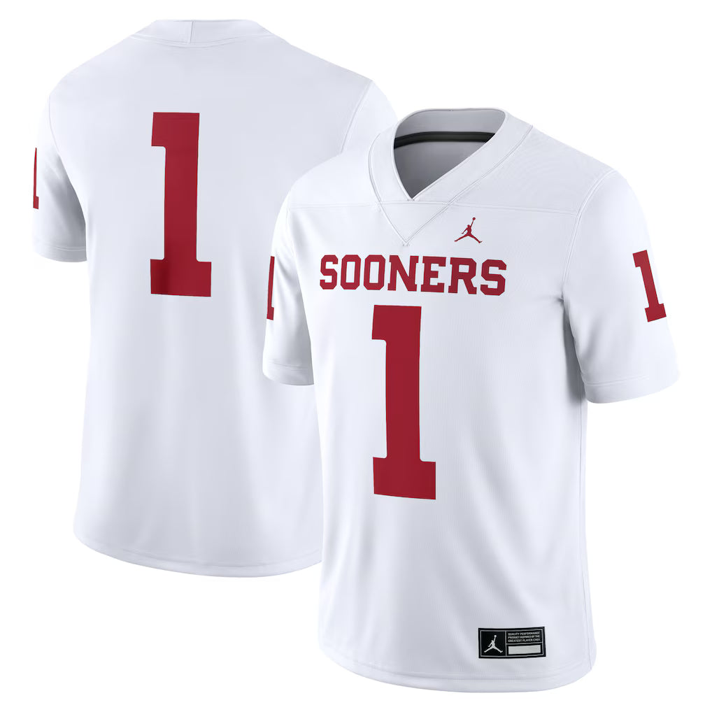 #1 Oklahoma Sooners Game Jersey - White sports jersey product view 1