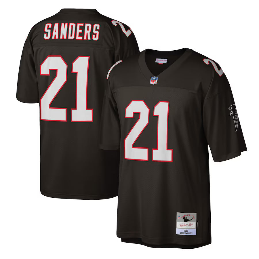Deion Sanders Atlanta Falcons Legacy Jersey - Black football jersey product view 1