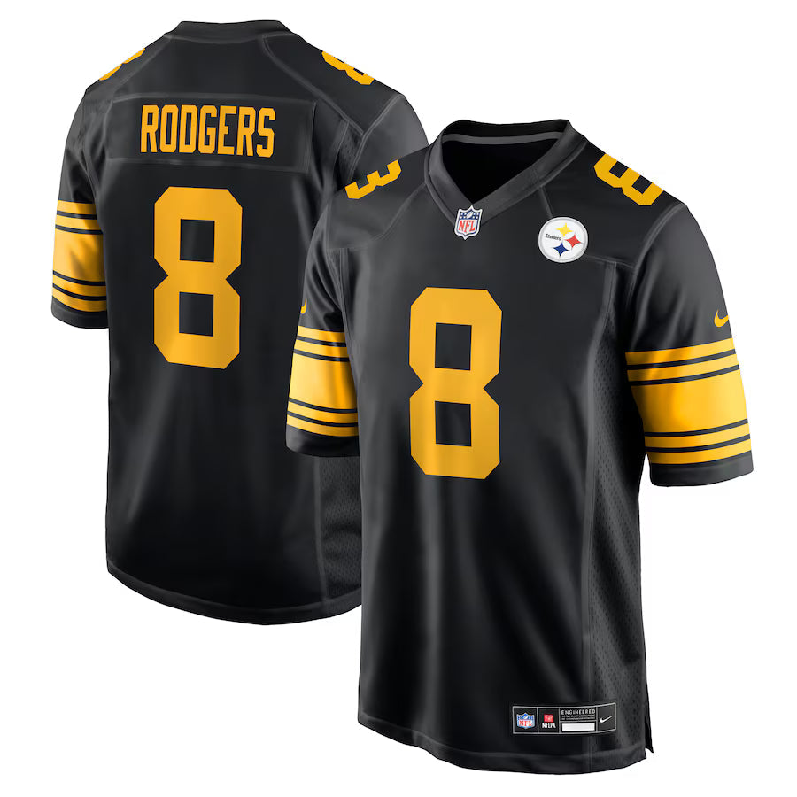 Aaron Rodgers Pittsburgh Steelers Alternate Jersey - Black football jersey product view 1