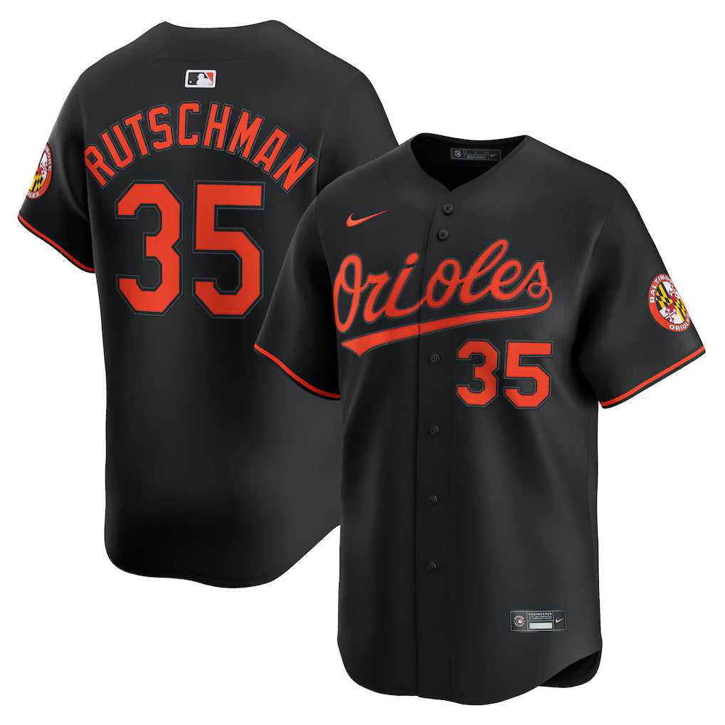 Adley Rutschman Baltimore Orioles Alternate Jersey - Black baseball jersey product view 1