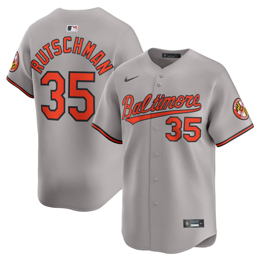 Adley Rutschman Baltimore Orioles Road Jersey - Gray baseball jersey product view 1