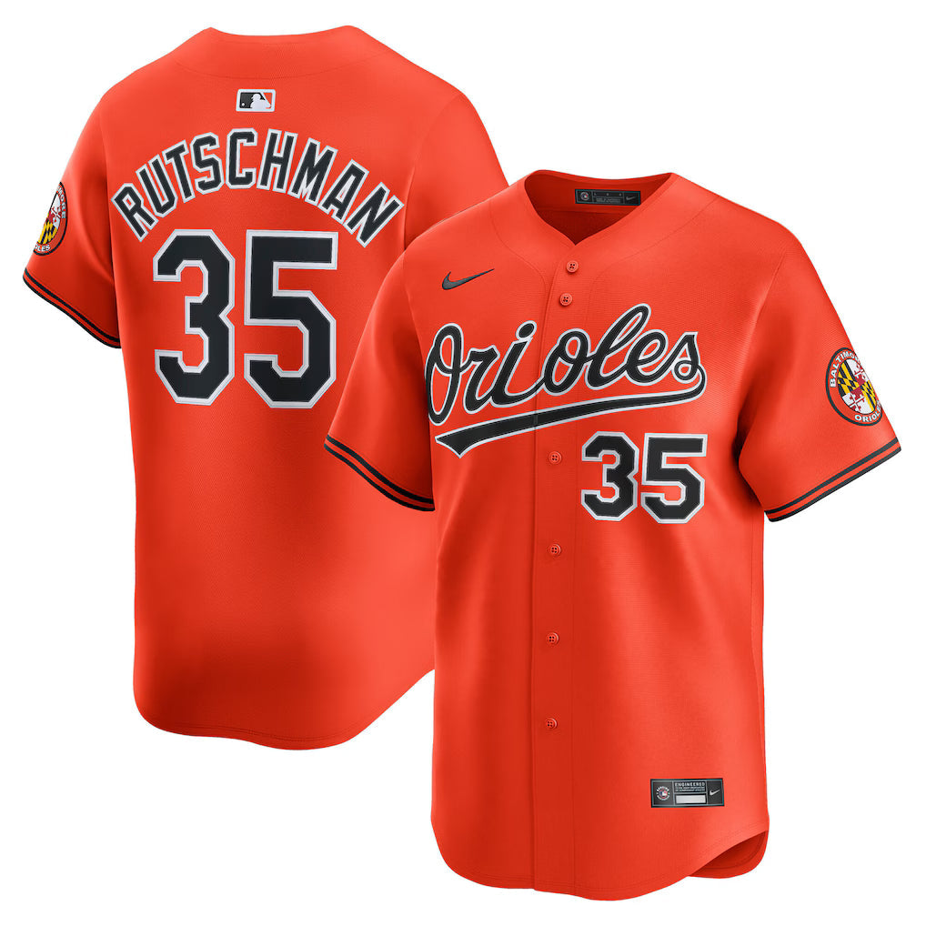 Adley Rutschman Baltimore Orioles 2nd Alternate Jersey - Orange baseball jersey product view 1