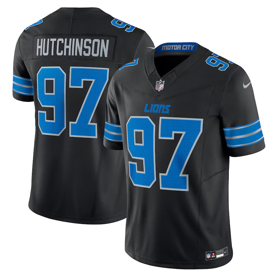Aidan Hutchinson Detroit Lions 2nd Alternate Jersey - Black football jersey product view 1