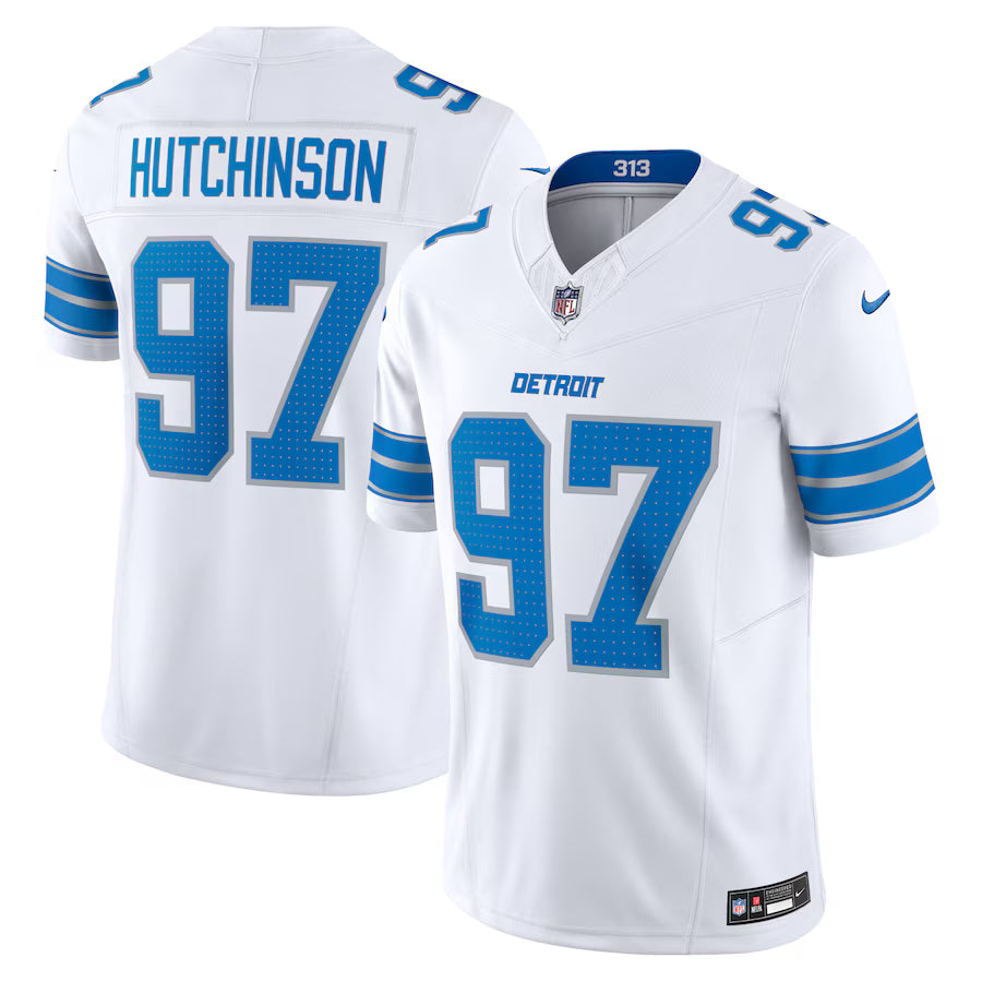 Aidan Hutchinson Detroit Lions Jersey - White football jersey product view 1