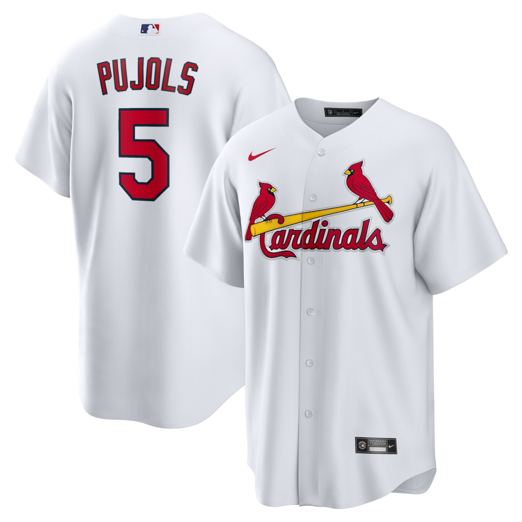 Albert Pujols St. Louis Cardinals Home Retired Player Jersey - White baseball jersey product view 1