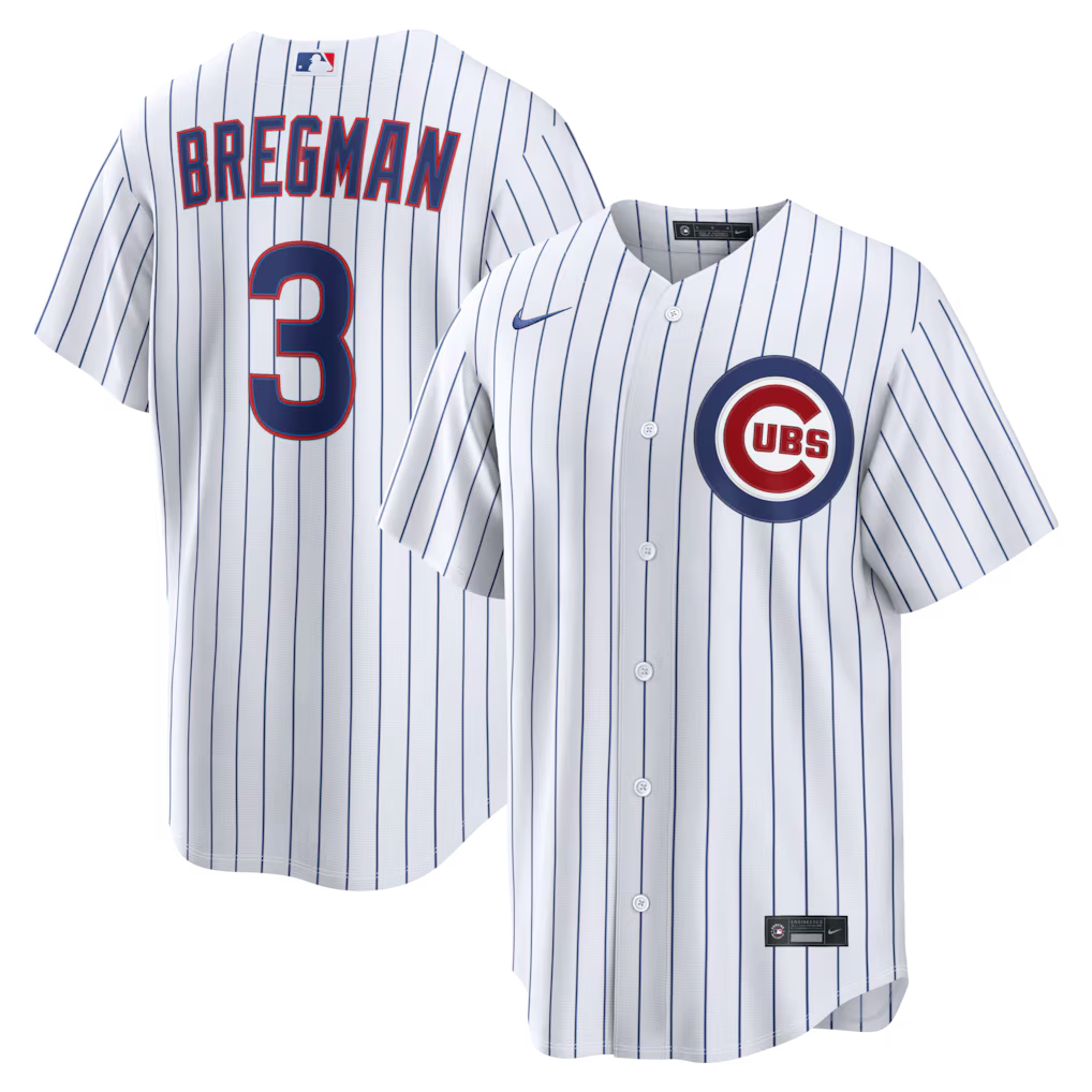 Alex Bregman Chicago Cubs Home Jersey - White baseball jersey product view 1