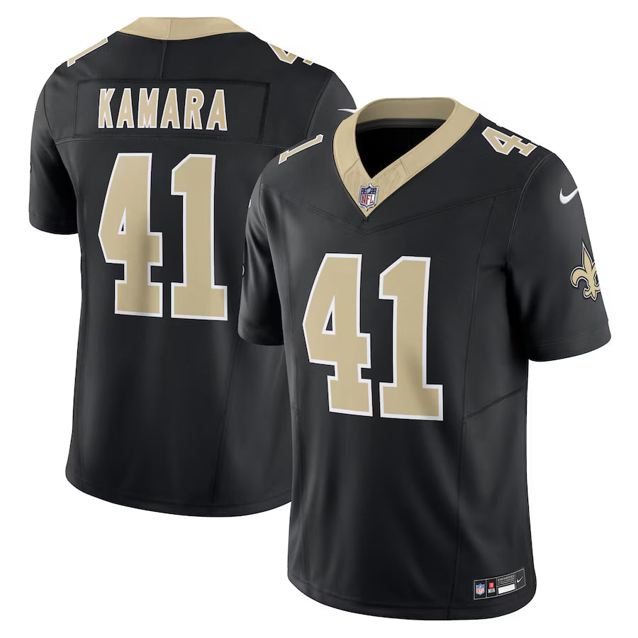 Alvin Kamara New Orleans Saints Jersey - Black football jersey product view 1