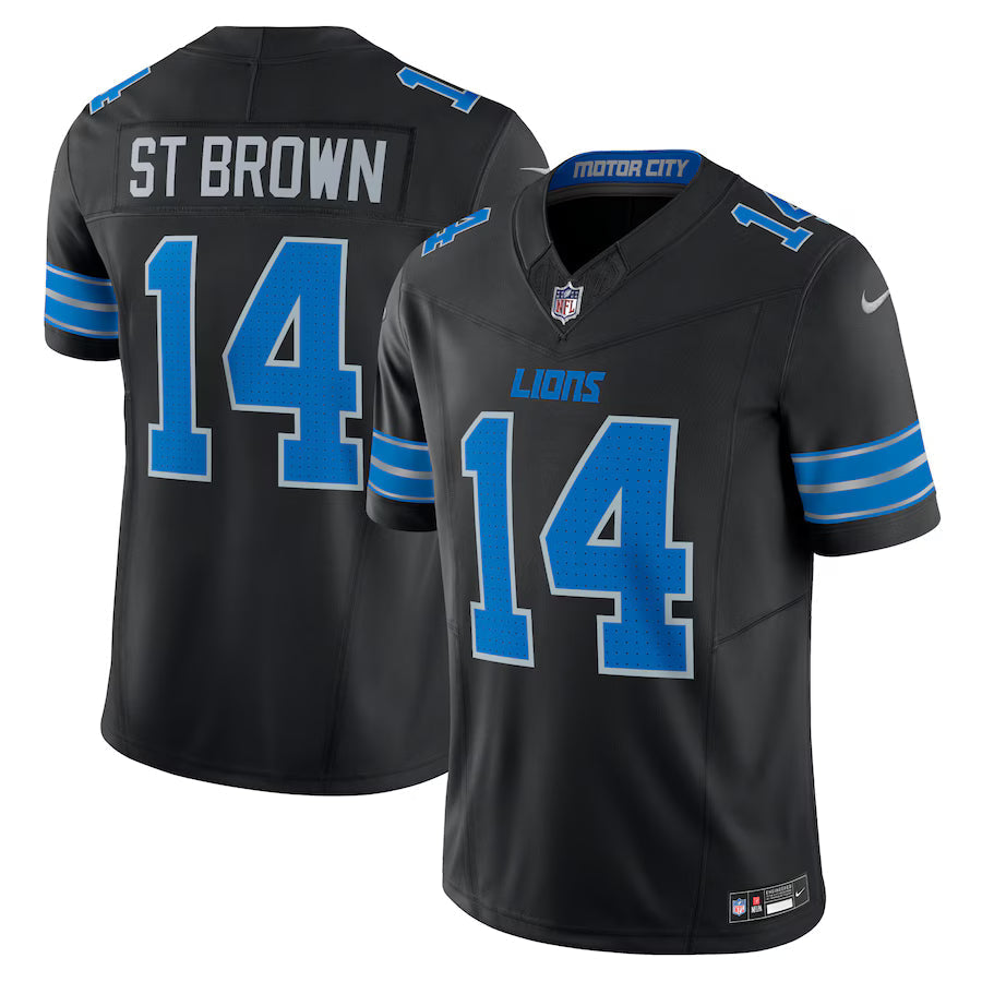 Amon-Ra St. Brown Detroit Lions 2nd Alternate Jersey - Black football jersey product view 1