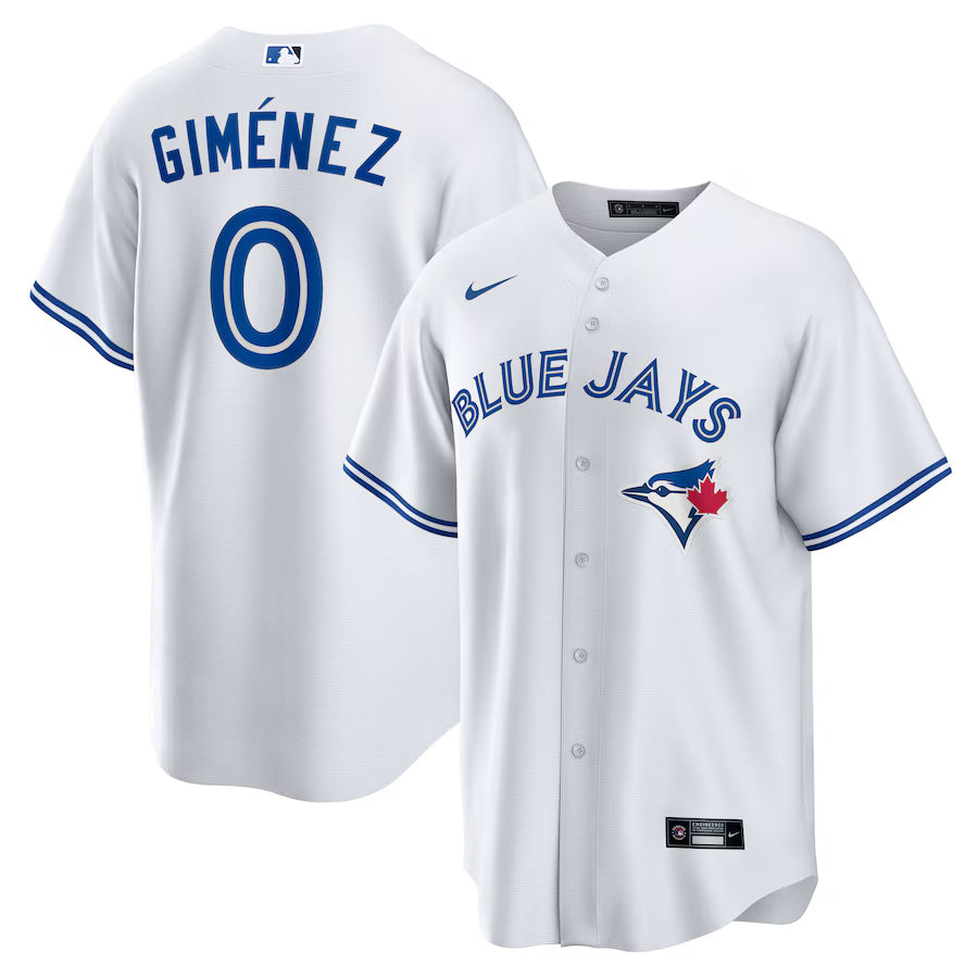 Andres Gimenez Toronto Blue Jays Home Jersey - White baseball jersey product view 1