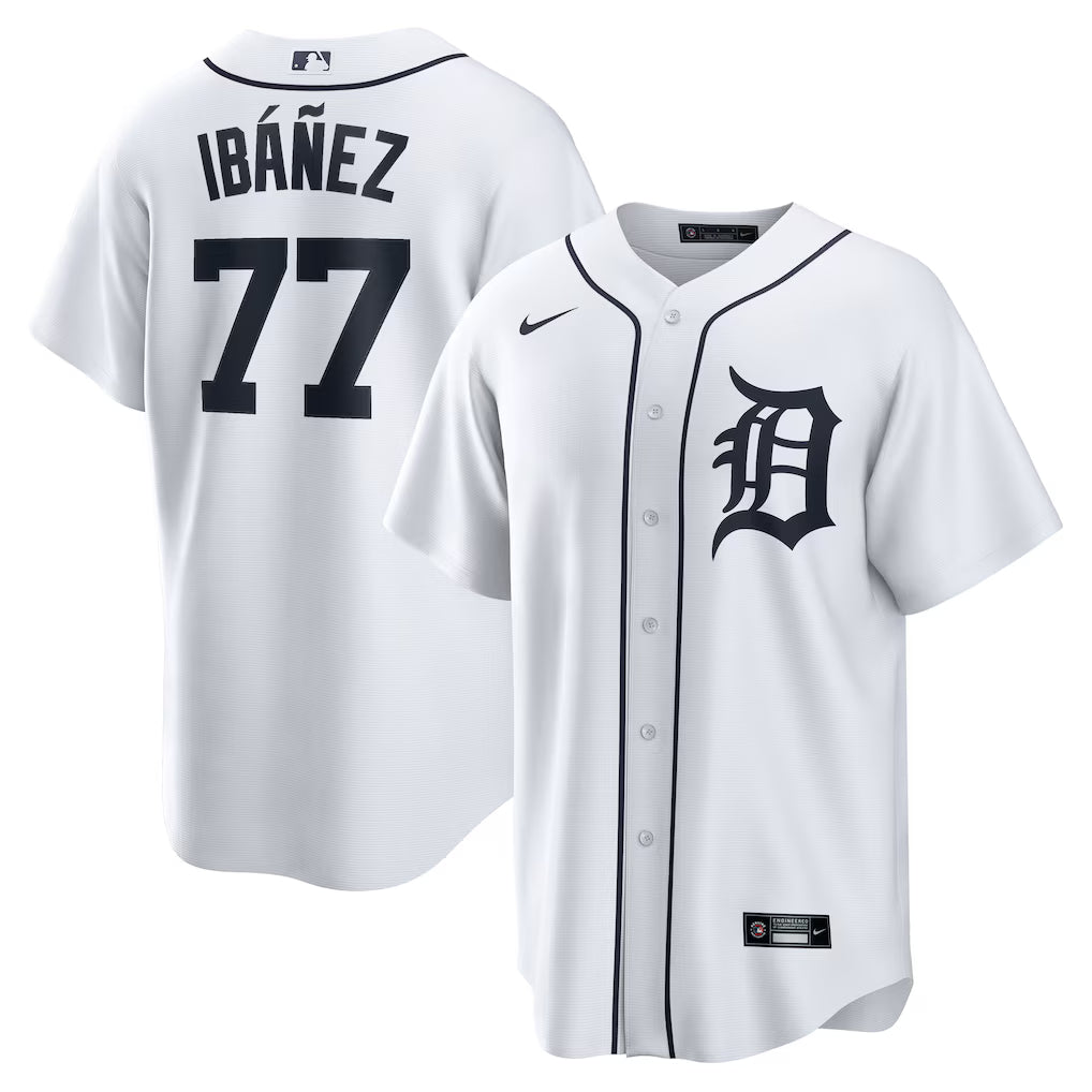 Andy Ibanez Detroit Tigers Home Jersey - White baseball jersey product view 1