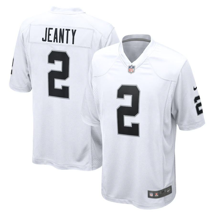 Ashton Jeanty Las Vegas Raiders Jersey - White football jersey product view 1