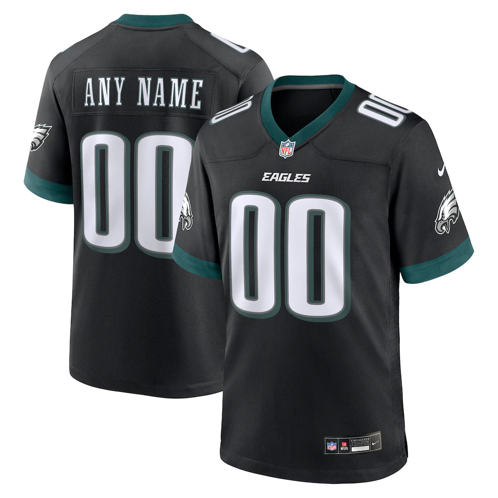 Custom Philadelphia Eagles Jersey - Black football jersey product view 1