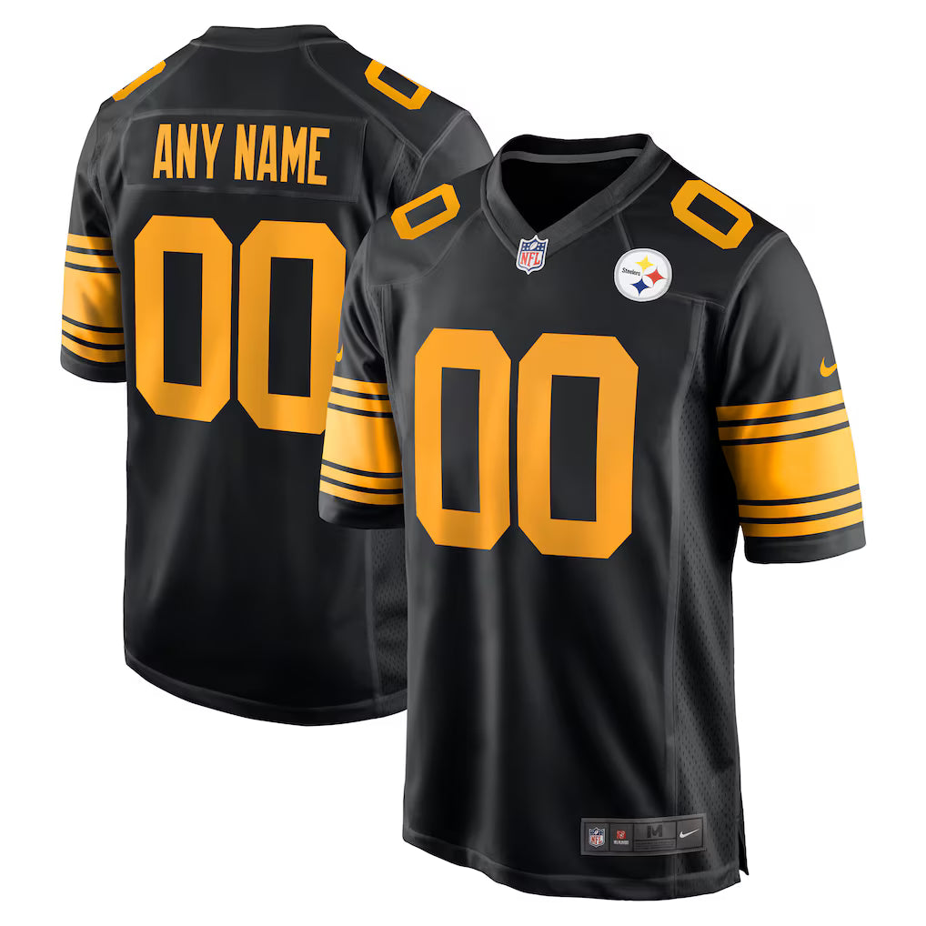 Custom Pittsburgh Steelers Alternate Jersey - Black football jersey product view 1