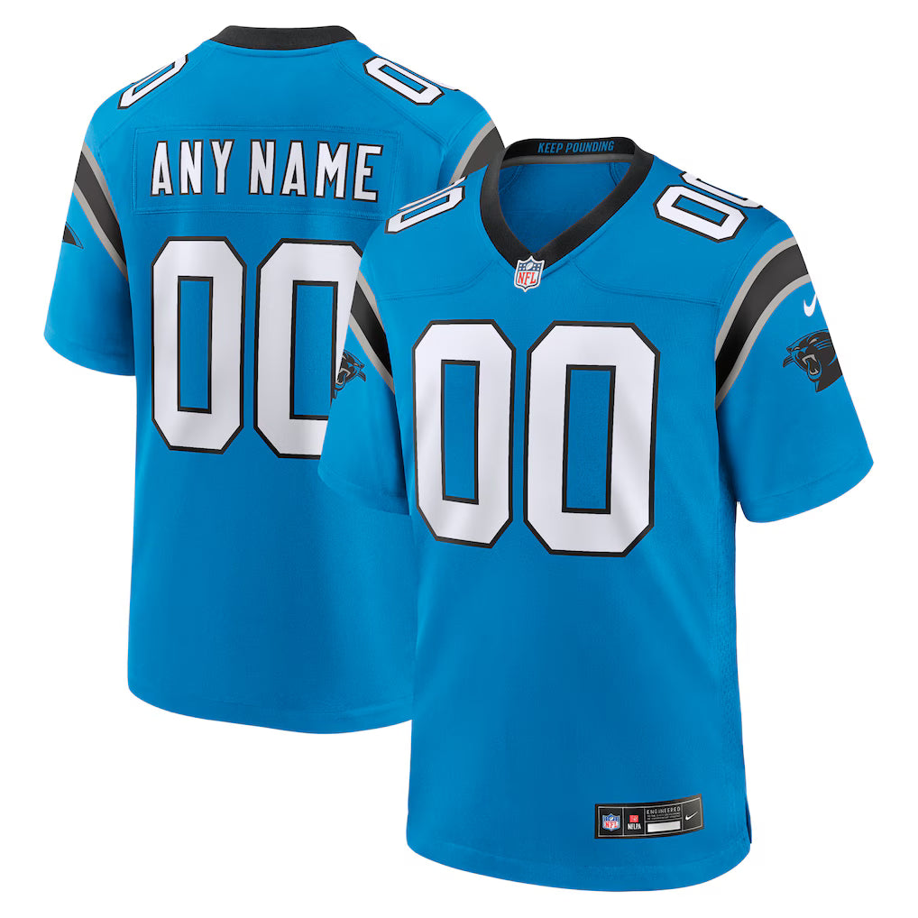 Custom Carolina Panthers Jersey - Blue football jersey product view 1