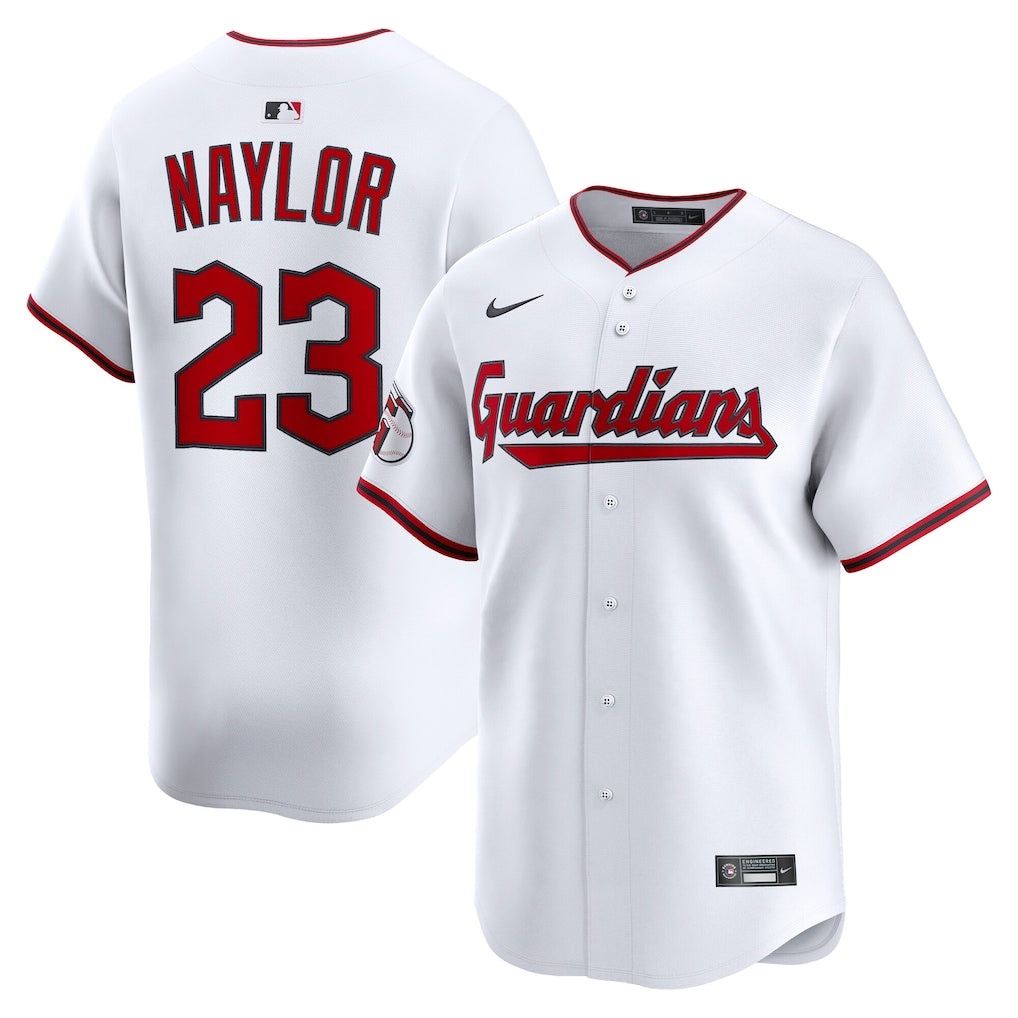 Bo Naylor Cleveland Guardians Home Jersey - White baseball jersey product view 1