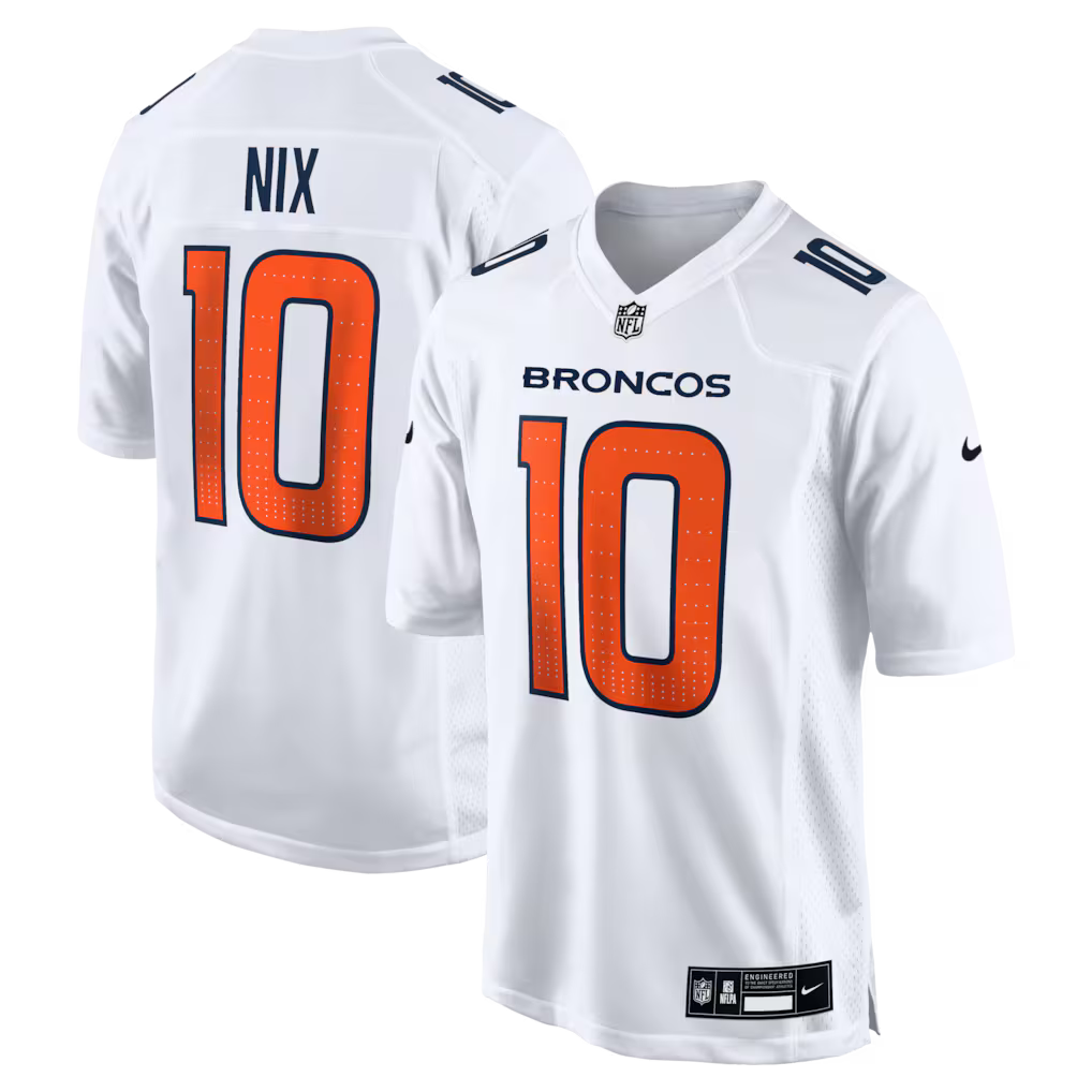 Bo Nix Denver Broncos Tundra Jersey - White football jersey product view 1