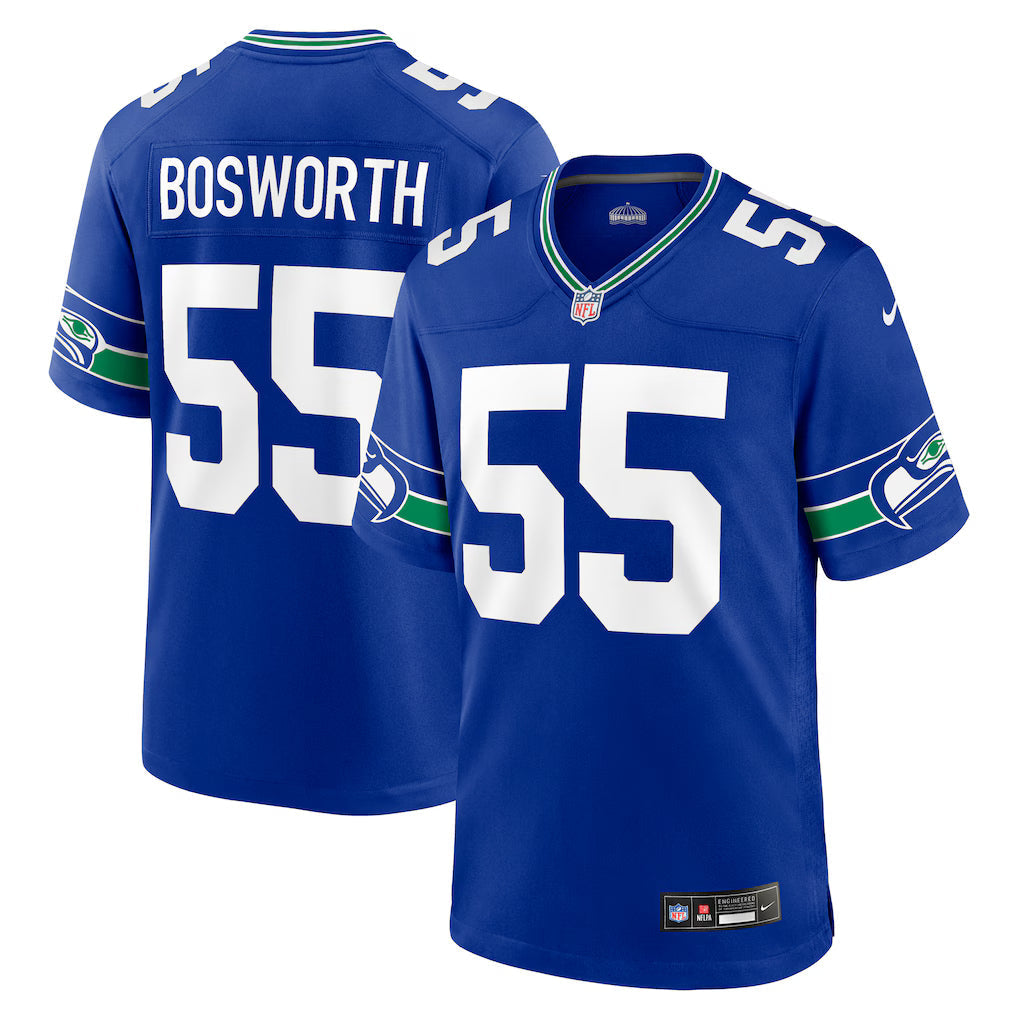 Brian Bosworth Seattle Seahawks Retired Player Alternate Jersey - Royal football jersey product view 1