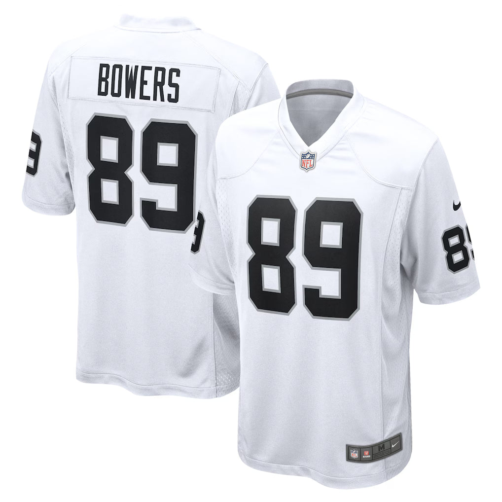 Brock Bowers Las Vegas Raiders Jersey - White football jersey product view 1