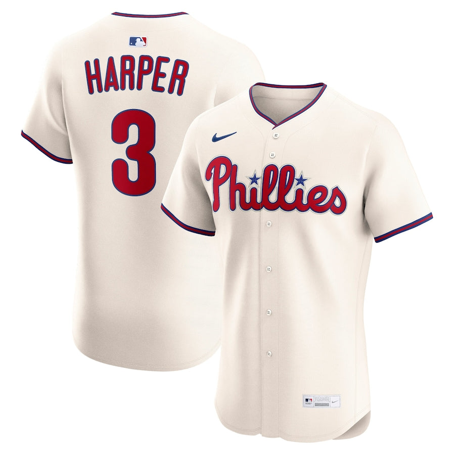 Bryce Harper Philadelphia Phillies Alternate 2 Jersey - Cream baseball jersey product view 1