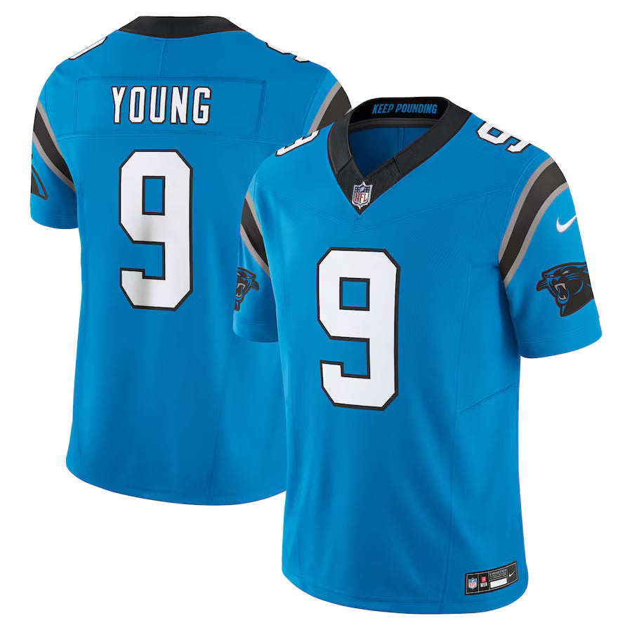 Bryce Young Carolina Panthers Jersey - Blue football jersey product view 1
