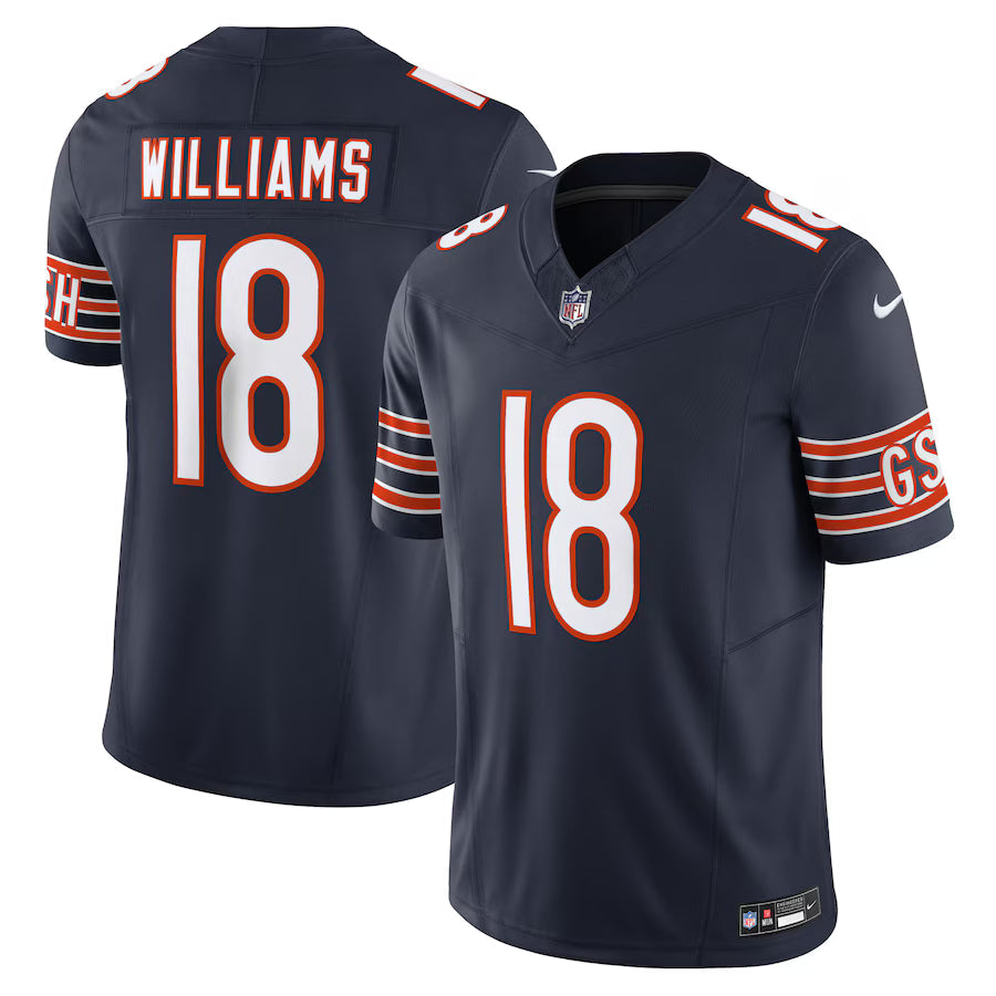 Caleb Williams Chicago Bears Jersey - Navy football jersey product view 1