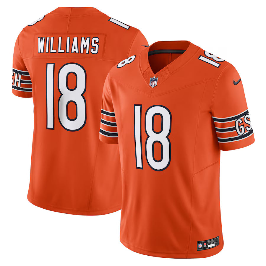 Caleb Williams Chicago Bears Jersey - Orange football jersey product view 1