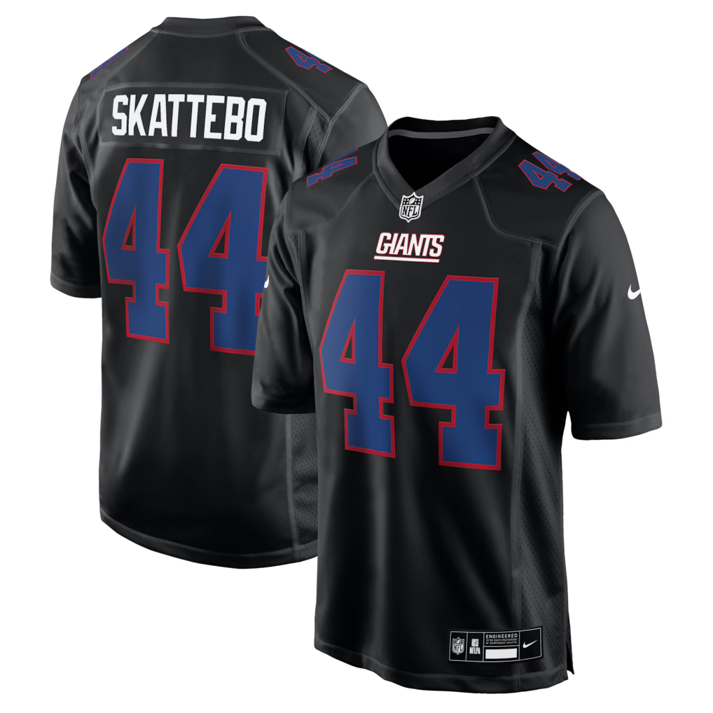 Cam Skattebo New York Giants Jersey - Carbon Black football jersey product view 1