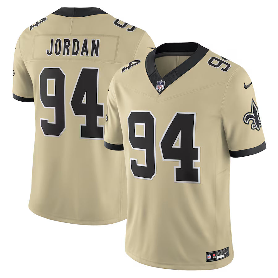 Cameron Jordan New Orleans Saints Gameday Golds Alternate Jersey - Gold football jersey product view 1