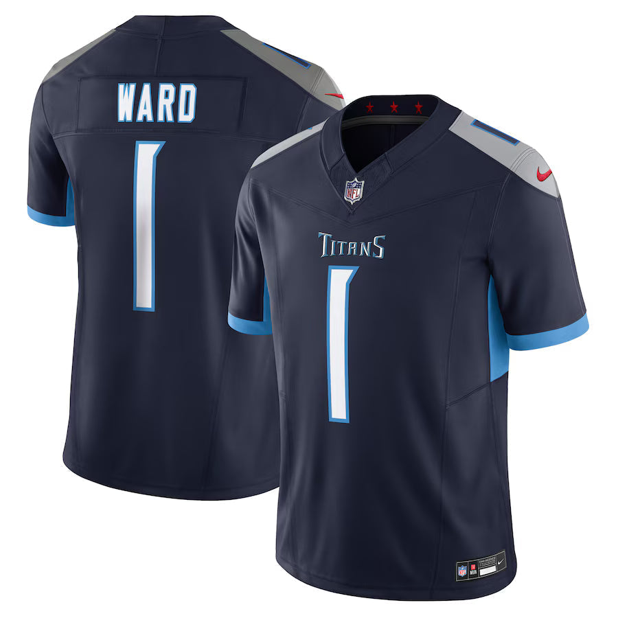 Cameron Ward Tennessee Titans Alternate Jersey - Navy football jersey product view 1