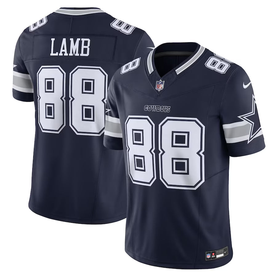 CeeDee Lamb Dallas Cowboys Jersey - Navy football jersey product view 1