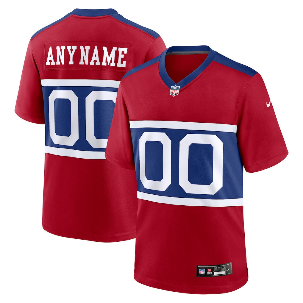 Custom New York Giants Alternate Jersey - Century Red football jersey product view 1