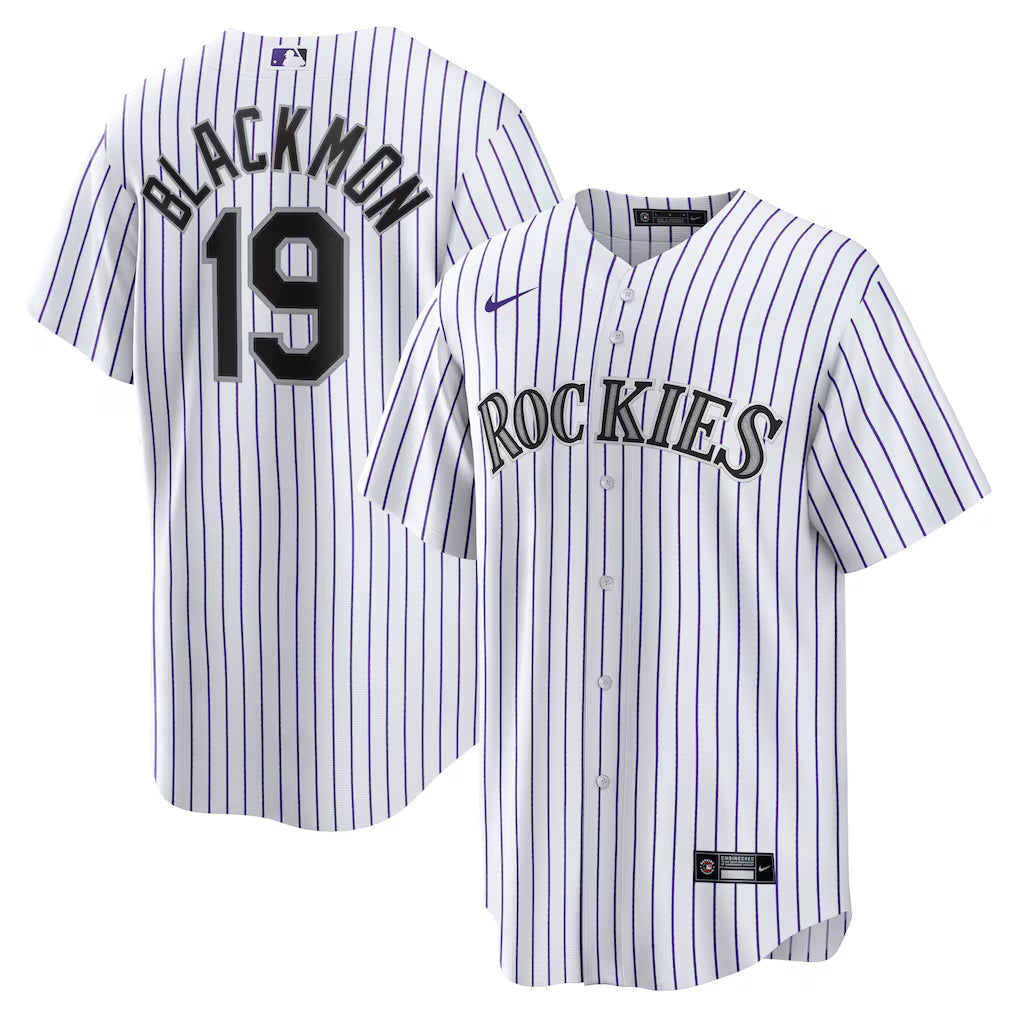 Charlie Blackmon Colorado Rockies Home Jersey - White baseball jersey product view 1