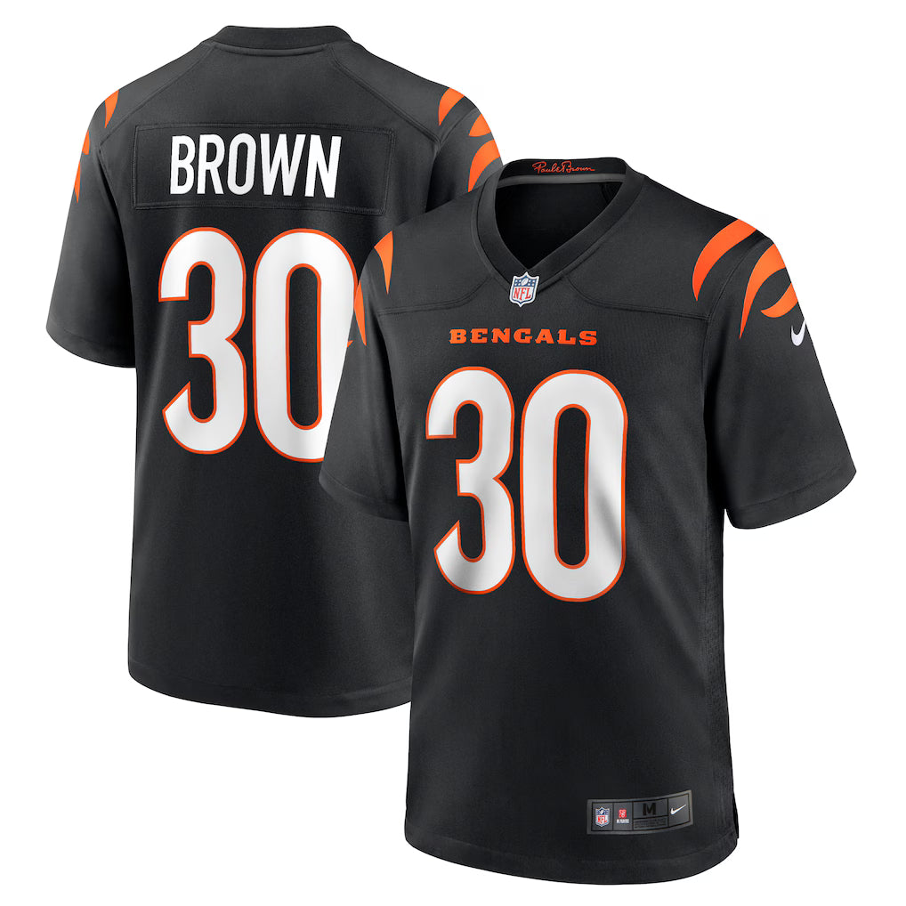 Chase Brown Cincinnati Bengals Jersey - Black football jersey product view 1