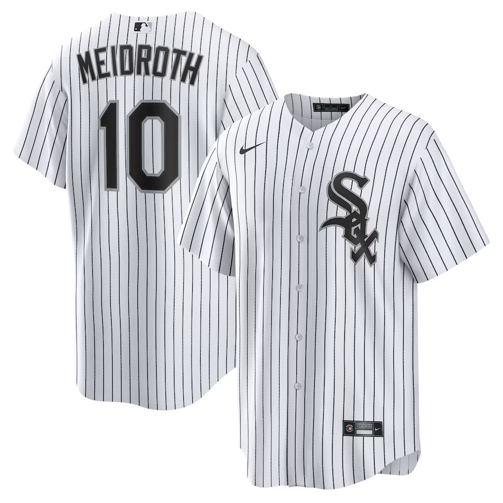 Chase Meidroth Chicago White Sox Home Jersey - White baseball jersey product view 1