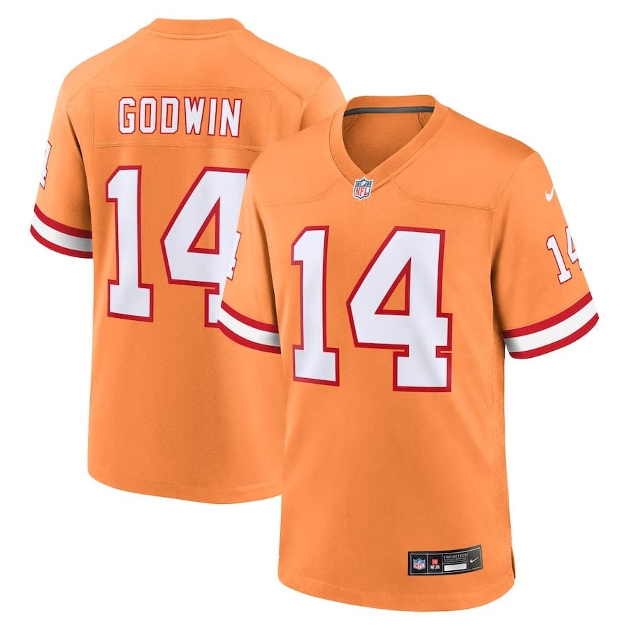 Chris Godwin Tampa Bay Buccaneers Orange Throwback Jersey football jersey product view 1