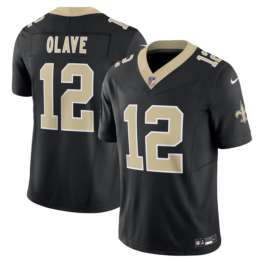 Chris Olave New Orleans Saints Jersey - Black football jersey product view 1