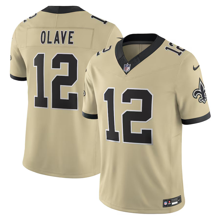 Chris Olave New Orleans Saints Gameday Golds Alternate Jersey - Gold football jersey product view 1