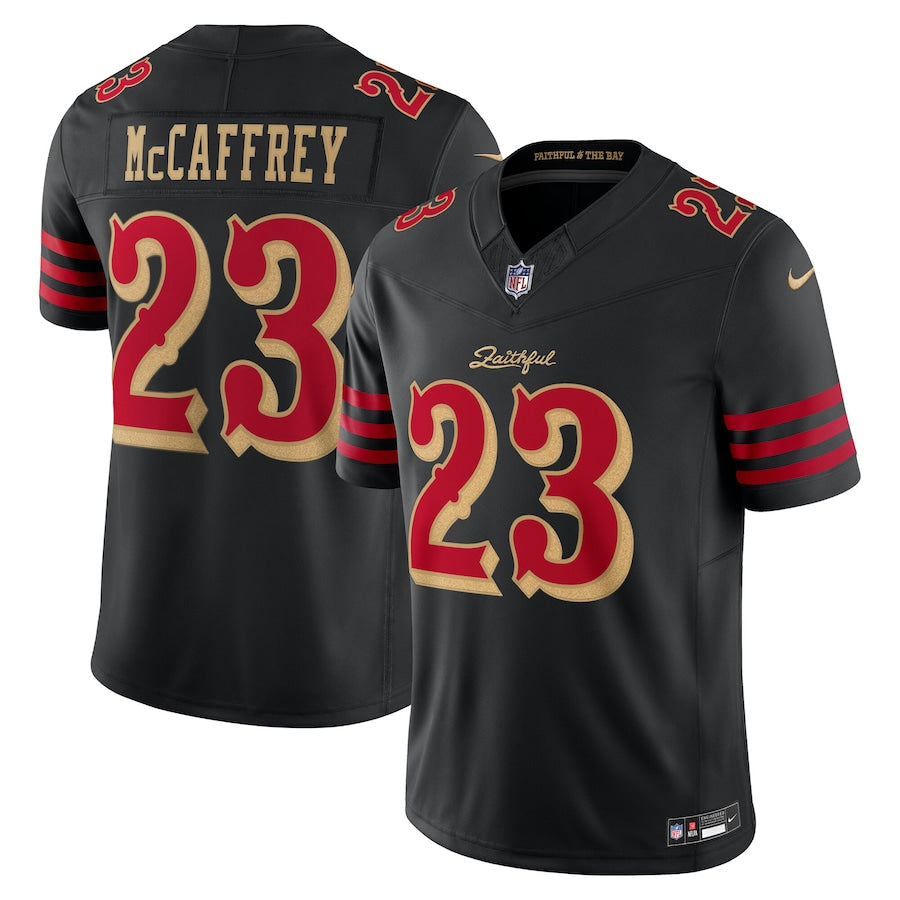 Christian McCaffrey San Francisco 49ers 2025 Rivalries Collection Jersey - Black football jersey product view 1
