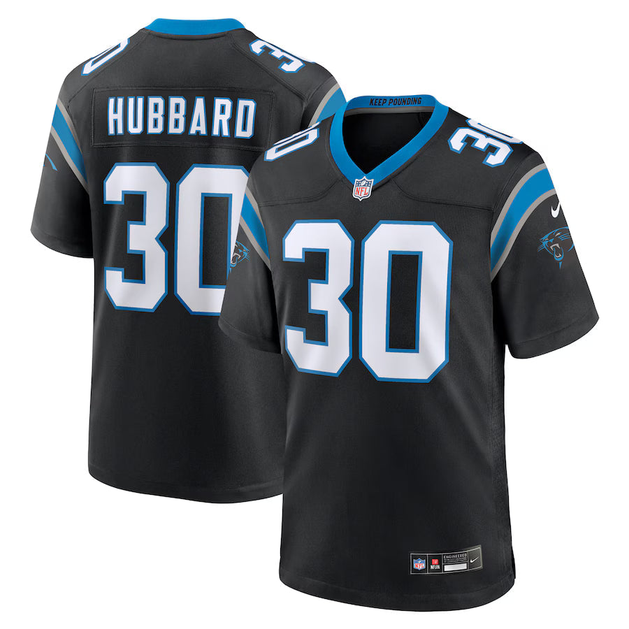 Chuba Hubbard Carolina Panthers Jersey - Black football jersey product view 1