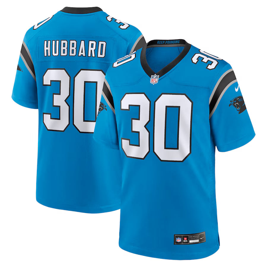Chuba Hubbard Carolina Panthers Alternate Jersey - Blue football jersey product view 1
