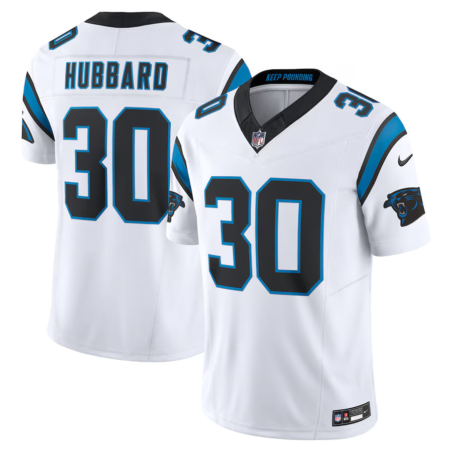 Chuba Hubbard Carolina Panthers Jersey - White football jersey product view 1