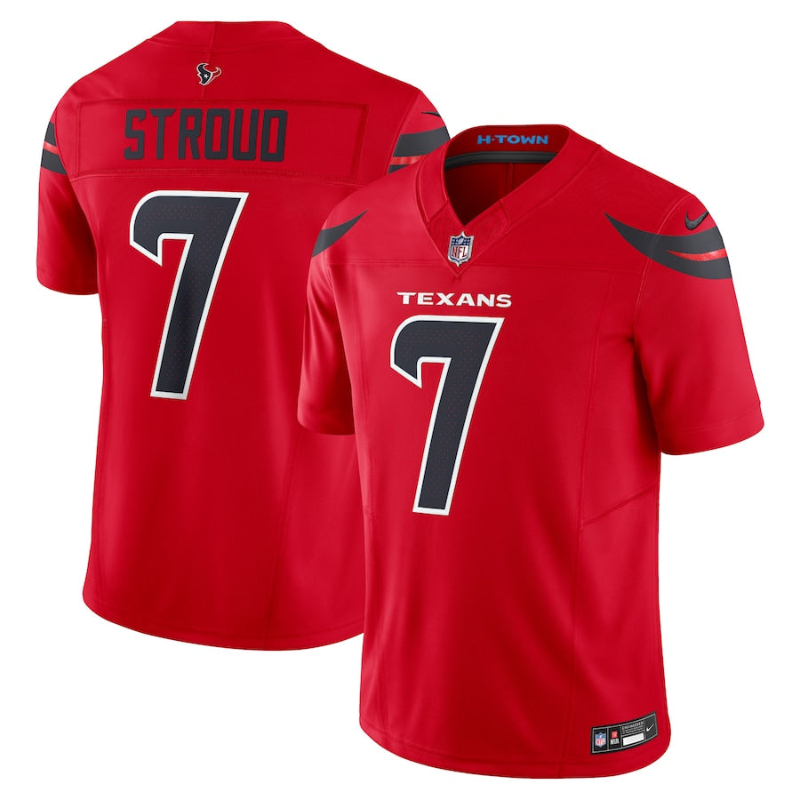 CJ Stroud Houston Texans Alternate Jersey - Red football jersey product view 1