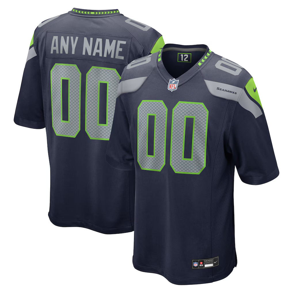 Custom Seattle Seahawks Jersey - College Navy football jersey product view 1