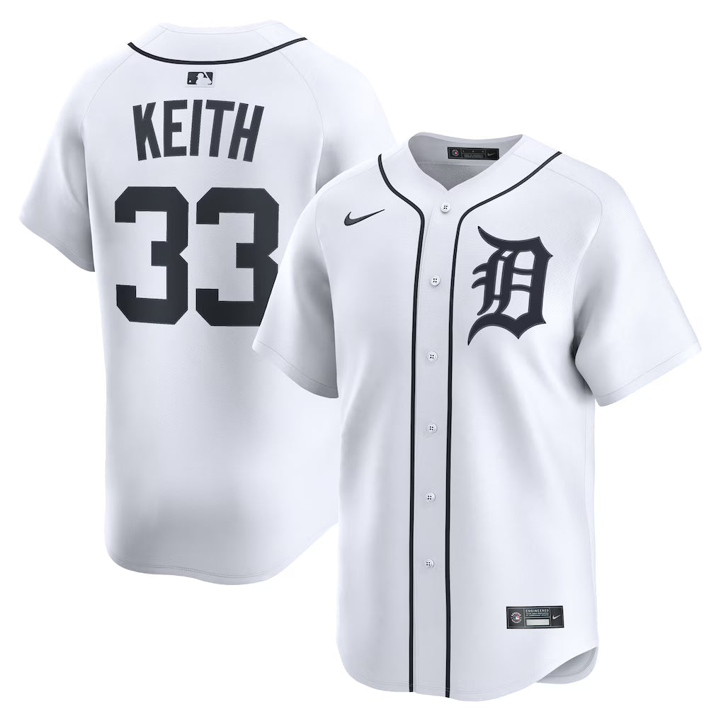 Colt Keith Detroit Tigers Home Jersey - White baseball jersey product view 1